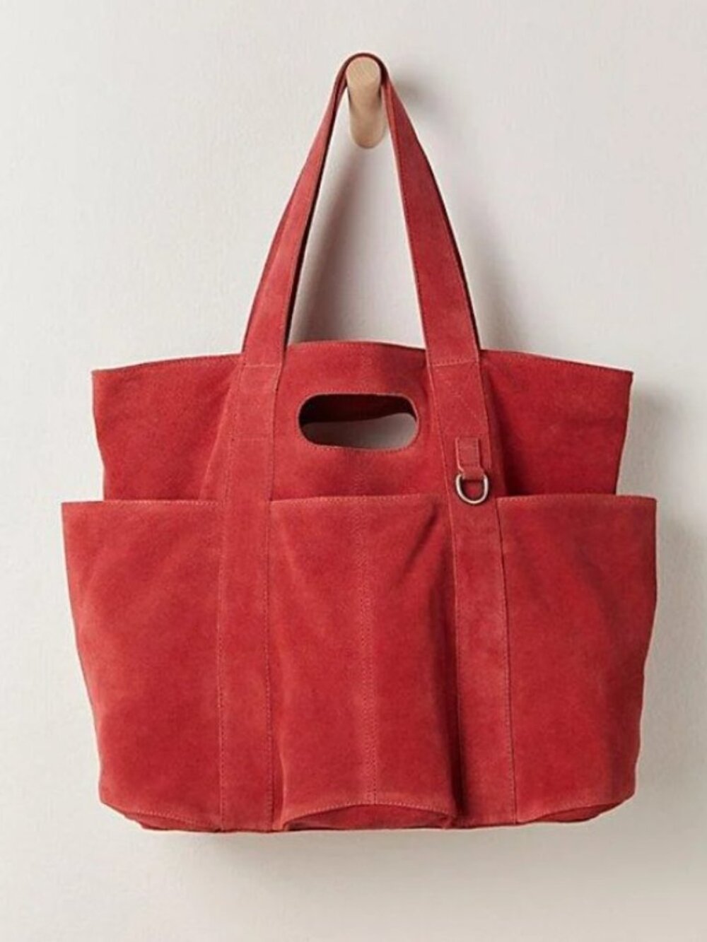 Free People Suede Caravan Tote in Red